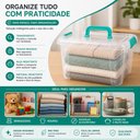 Ver imagem 7 de Organizadora Transparente Caixa Organizador Multiuso Guarda Roupa Brinquedos Maleta Portatil Portati