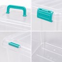 Ver imagem 6 de Organizadora Transparente Caixa Organizador Multiuso Guarda Roupa Brinquedos Maleta Portatil Portati