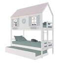 Ver imagem 2 de Treliche Casinha Bela com Coração - Madeira Maciça Branco/rosa/verde | Housin