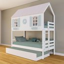 Ver imagem 1 de Treliche Casinha Bela com Coração - Madeira Maciça Branco/rosa/verde | Housin