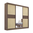 Ver imagem 1 de Guarda Roupa Mdf Cristal Ripado 3 Portas Castanho Linho