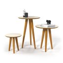 Ver imagem 1 de Conj 3 Mesas 4303 Pés Palito Ofertamo Sala Off White Freijo