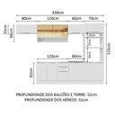 Ver imagem 4 de Armário de Cozinha Completa 330cm Branco Stella Madesa 06