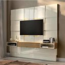 Ver imagem 1 de Painel Home 3d Suspenso com Led para Tv até 75 Off White Carvalho Tb126l Dalla Costa