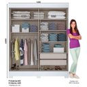 Ver imagem 4 de Guarda-roupa Roupeiro Briz 2 Portas Deslizantes 2 Gavetas - Branco