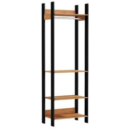 Closet Modulado 1 Cabideiro 4 Prateleiras 73,5cm Tw402 Dalla Costa - Freijó/preto Fosco - 2
