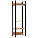 Ver imagem 2 de Closet Modulado 1 Cabideiro 4 Prateleiras 73,5cm Tw402 Dalla Costa - Freijó/preto Fosco