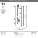Ver imagem 3 de Closet Modulado 1 Cabideiro 4 Prateleiras 73,5cm Tw402 Dalla Costa - Freijó/preto Fosco