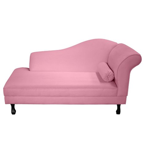 Recamier Divã Dubai 140 cm Braço Esquerdo Rosa