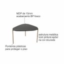 Ver imagem 5 de Conjunto Sala Estar Mesa Centro Lateral Orgânica Pé Metal Nero/dourado