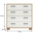Ver imagem 3 de Cômoda com 4 Gavetas 90cm 100% MDF W344 Dalla Costa