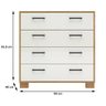 Cômoda com 4 Gavetas 90cm 100% Mdf W344 Dalla Costa - Freijó/off White - 3