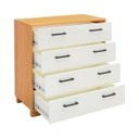 Ver imagem 4 de Cômoda com 4 Gavetas 90cm 100% Mdf W344 Dalla Costa - Freijó/off White