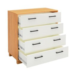 Cômoda com 4 Gavetas 90cm 100% Mdf W344 Dalla Costa - Freijó/off White - 4