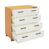Cômoda com 4 Gavetas 90cm 100% Mdf W344 Dalla Costa - Freijó/off White - 4