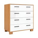 Ver imagem 2 de Cômoda com 4 Gavetas 90cm 100% Mdf W344 Dalla Costa - Freijó/off White