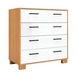 Cômoda com 4 Gavetas 90cm 100% Mdf W344 Dalla Costa - Freijó/off White - 2