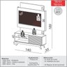 Rack Retrô com Painel Tv 55" 1,40m 1 Porta Iluminação Led Tb151l Dalla Costa-off White/nobre - 3