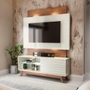 Ver imagem 1 de Rack Retrô com Painel Tv 55" 1,40m 1 Porta Iluminação Led Tb151l Dalla Costa-off White/nobre