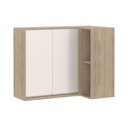 Ver imagem 1 de Armário Aéreo de Cozinha Canto Reto 2 Portas Nicho e Prateleira Selfie Mel Luciane Móveis