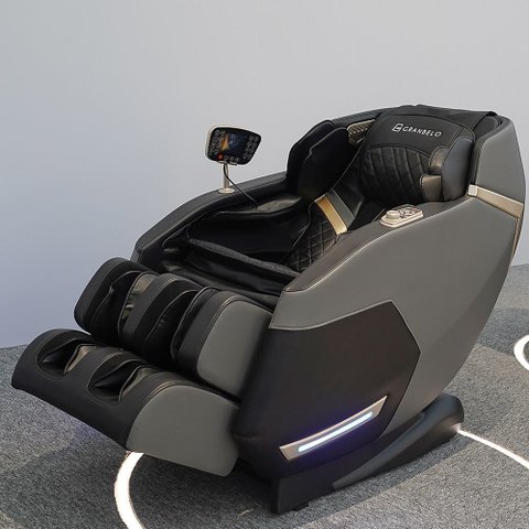Poltrona de Massagem Elétrica 3D Marvin Reclinação Gravidade Zero Tela LCD PU Preto G94 - Gran Belo