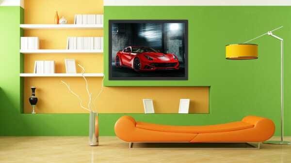 Quadro Decorativo Carros Ferrari Salas Quartos Interiores Com Moldura - 2
