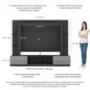 Ver imagem 3 de Rack Estante com Painel TV 65" e 2 portas Catar Multimóveis BR3395 Preto/Lacca Fumê
