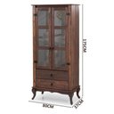 Ver imagem 4 de Armário Rústico Para Cozinha 2 Portas Em Vidro 1 Gaveta Madeira Maciça Imbuia Shop JM