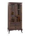 Ver imagem 2 de Armário Rústico Para Cozinha 2 Portas Em Vidro 1 Gaveta Madeira Maciça Imbuia Shop JM