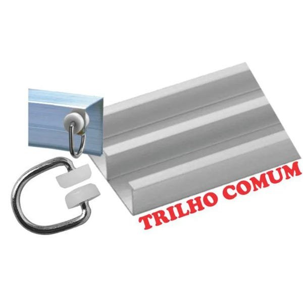 Cortina Elegance para Trilho Comum Tecidos Semi Blackout e Voal 2,00M x 1,70M Sala Quarto - Cinza - 3