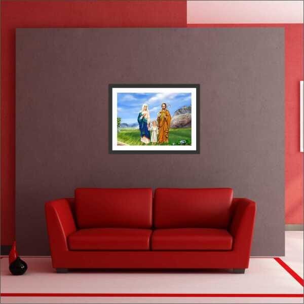 Quadro Decorativo Jesus A Sagrada Família Religiosidade Salas Decorações Interiores Com Moldura - 4