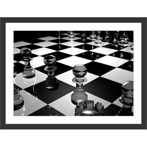 Quadro Decorativo Xadrez Salas De Jogos Interiores Com Moldura Decorações