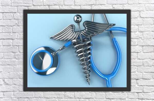Quadro Decorativo Medicina Médico Consultórios Salas Decorações Profissão Com Moldura - 1