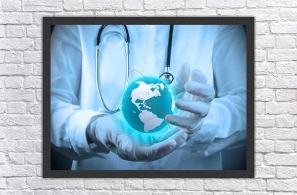 Quadro Decorativo Medicina Médico Consultórios Salas Decorações Profissão Com Moldura - 1