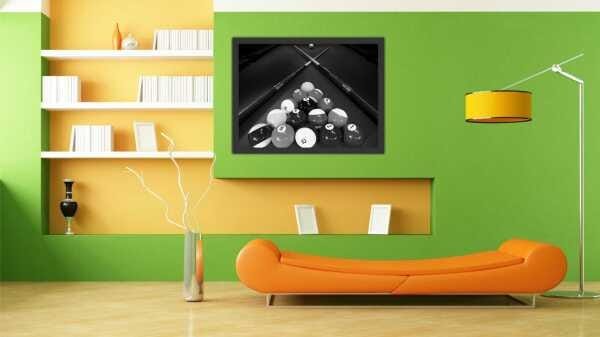 Quadro Decorativo Esportes Sinuca Bilhar Sala De Jogos Com Moldura - 2
