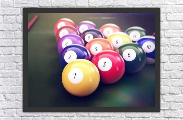 Quadro Decorativo Sinuca Snooker Bilhar Bar Salas De Jogos 8 Ball