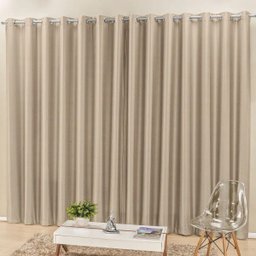 Cortina Madri para Trilho Suisso Tecido Semi Blackout 3,00M x 2,50M Sala Quarto - Bege - 1
