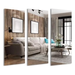 Espelho Grande Corpo Inteiro Lapidado Retangular Decorativo Luxo 100x40cm Dupla Face - 2 Espelho Grande Corpo Inteiro Lapidado Retangular Decorativo Luxo 100x40cm Dupla Face - 2