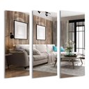 Ver imagem 2 de Espelho Grande Corpo Inteiro Lapidado Retangular Decorativo Luxo 100x40cm Dupla Face