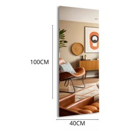Espelho Grande Corpo Inteiro Lapidado Retangular Decorativo Luxo 100x40cm Dupla Face - 4 Espelho Grande Corpo Inteiro Lapidado Retangular Decorativo Luxo 100x40cm Dupla Face - 4