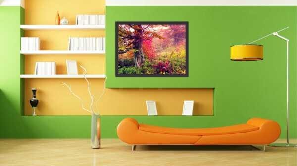 Quadro Decorativo Natureza Árvore Paisagens Com Moldura - 2