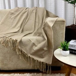 Xale Manta para Poltrona Sofá 1,60x1,40m Copacabana Branco Navajo - 2