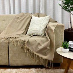 Xale Manta para Poltrona Sofá 1,60x1,40m Copacabana Branco Navajo - 3