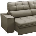 Ver imagem 5 de Sofá 3 Lugares Retrátil Reclinável Chaise Direito 243cm Solin F04 Veludo Amêndoa - Lyam Decor