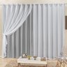 Cortina Elegance para Trilho Suisso Tecidos Semi Blackout e Voal 2,00M x 1,70M Sala Quarto - Cinza - 1