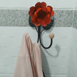 Cabide de 2 Ganchos em Ferro / Porta Toalha 2 Ganchos em Ferro / Varias Cores:vermelho - 4