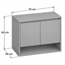 Ver imagem 3 de Gabinete de Banheiro Suspenso 70cm 2 Portas e Nicho Cinza Sagrado