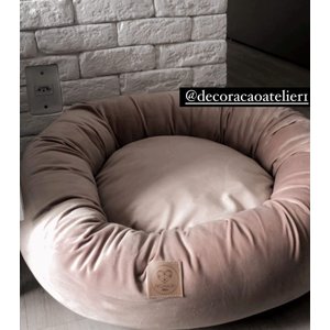 Cama para Pets Cães e Gatos Nuvem Veludo G 70x70:Rose Gold Veludo