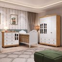 Ver imagem 1 de Quarto de Bebê Berço Minicama Guarda-Roupa e Cômoda Janeladas 100% MDF Maya Clássico Espresso Móveis