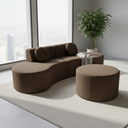 Ver imagem 2 de Sofá Modular Orgânico Monterrey 260cm + Puff Linho Marrom